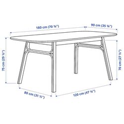 Обеденный набор Ikea Voxlov/Odger 180x90см 1+4 (Бамбук/Антрацит) Thumb