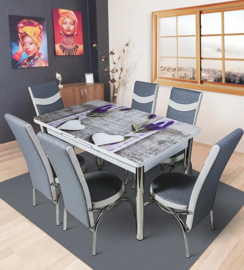 Set de sufragerie Kelebek ES-03 1+6 (Grey/White)