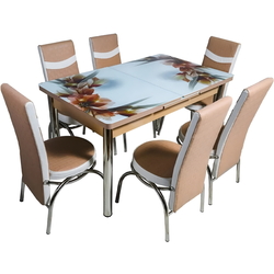 Set de sufragerie Kelebek ES-04 1+6 (Beige/White) Thumb