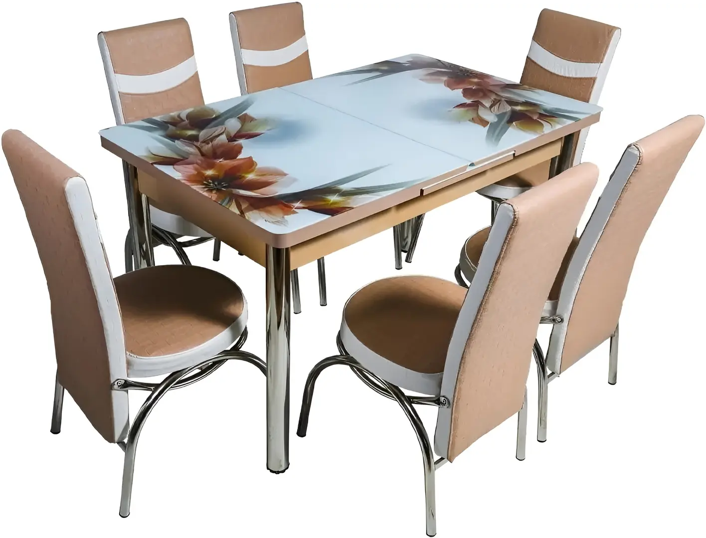 Set de sufragerie Kelebek ES-04 1+6 (Beige/White) - 3