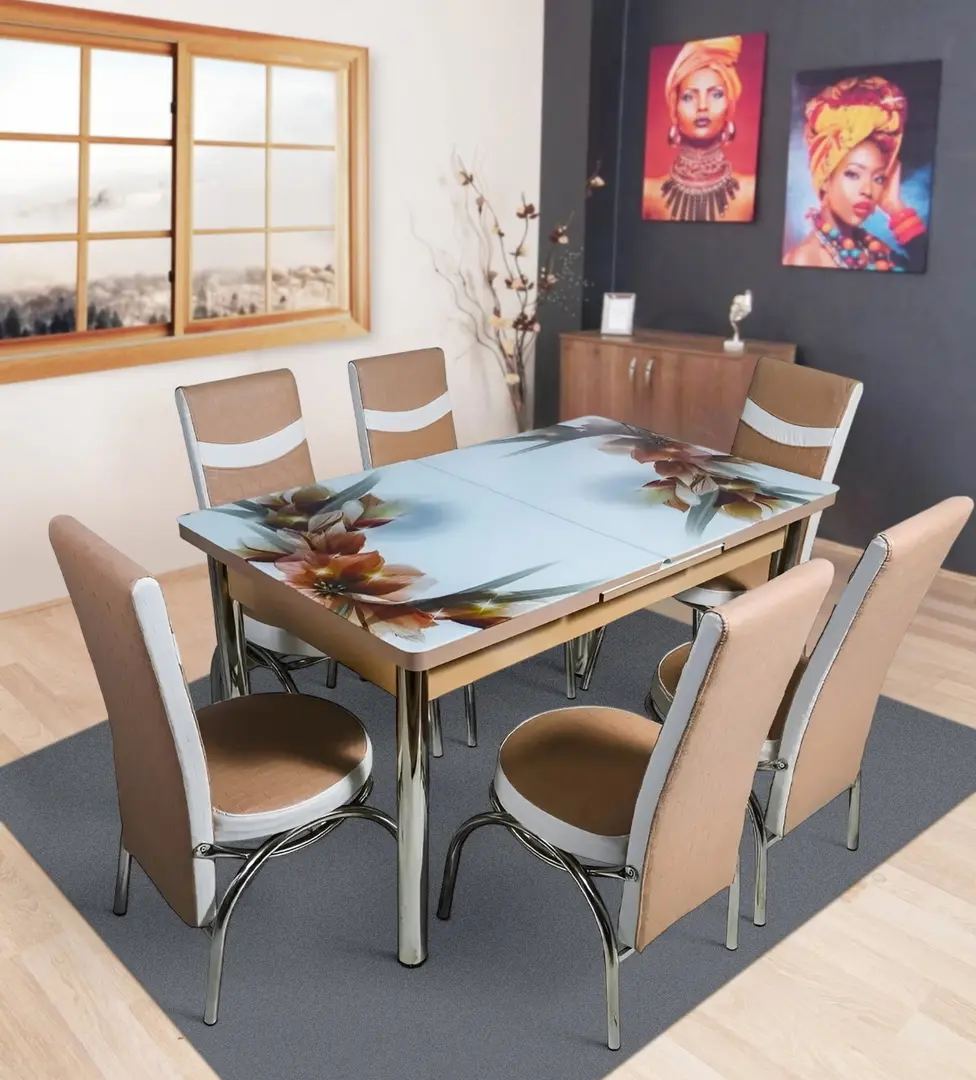 Set de sufragerie Kelebek ES-04 1+6 (Beige/White)