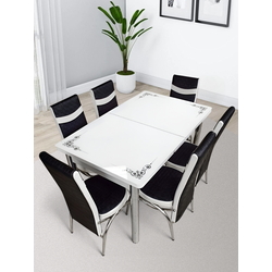 Set de sufragerie Kelebek ES-05 1+6 (White/Black)