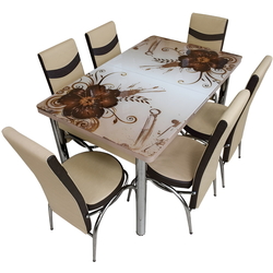 Set de sufragerie Kelebek ES-06 1+6 (Beige/Brown) Thumb