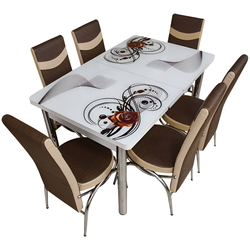 Set de sufragerie Kelebek ES-07 1+6 (Brown/White) Thumb