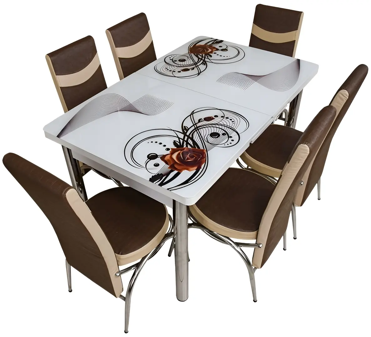 Set de sufragerie Kelebek ES-07 1+6 (Brown/White) - 3