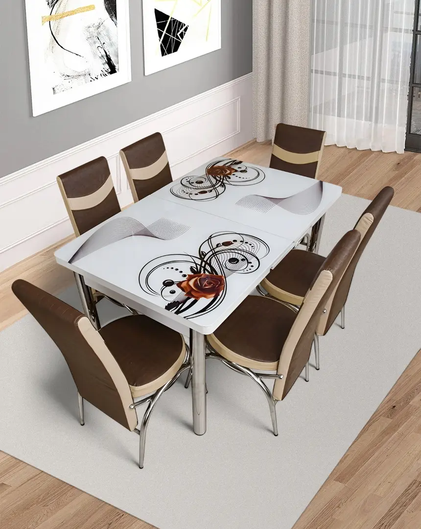 Set de sufragerie Kelebek ES-07 1+6 (Brown/White)