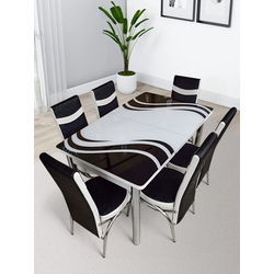 Set de sufragerie Kelebek ES-10 1+6 (Black/White)