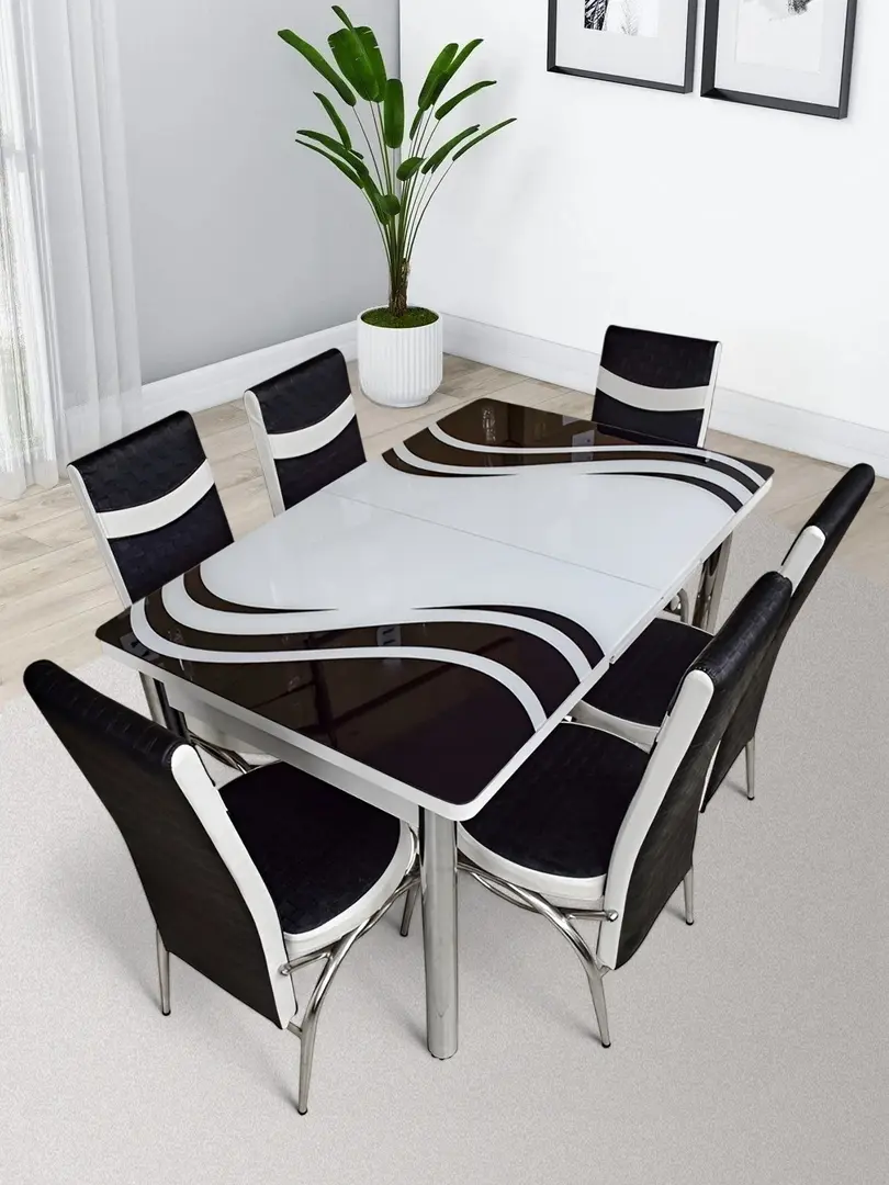 Set de sufragerie Kelebek ES-10 1+6 (Black/White)