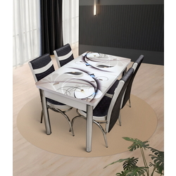 Set de sufragerie Kelebek ES-21 1+4 (Black/White)