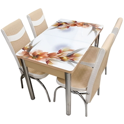 Set de sufragerie Kelebek ES-24 1+4 (Beige/White) Thumb