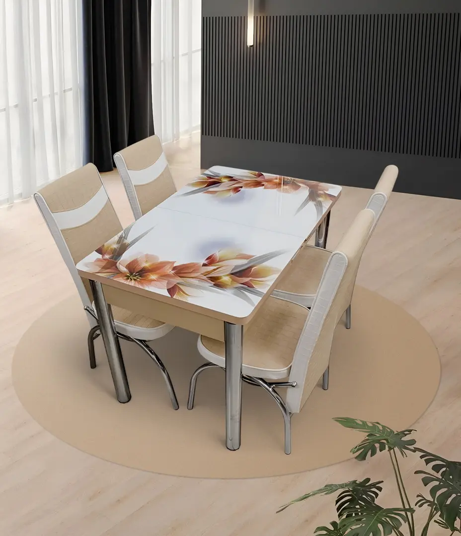 Set de sufragerie Kelebek ES-24 1+4 (Beige/White)