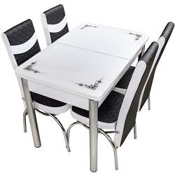 Set de sufragerie Kelebek ES-25 1+4 (White/Black) Thumb