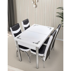 Set de sufragerie Kelebek ES-25 1+4 (White/Black)