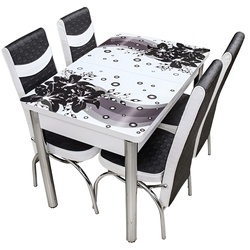 Set de sufragerie Kelebek ES-29 1+4 (Black/White) Thumb