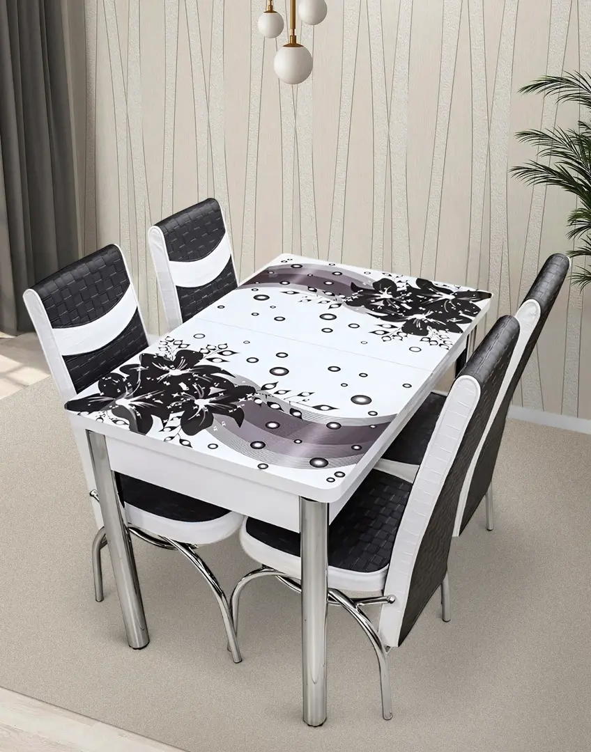 Set de sufragerie Kelebek ES-29 1+4 (Black/White)