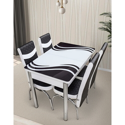 Set de sufragerie Kelebek ES-30 1+4 (Black/White)