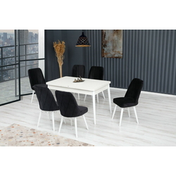 Set de sufragerie Kelebek ES-600 1+6 (Black/White)