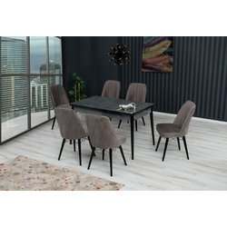 Set de sufragerie Kelebek ES-609 1+6 (Brown Grey/Dark Grey)