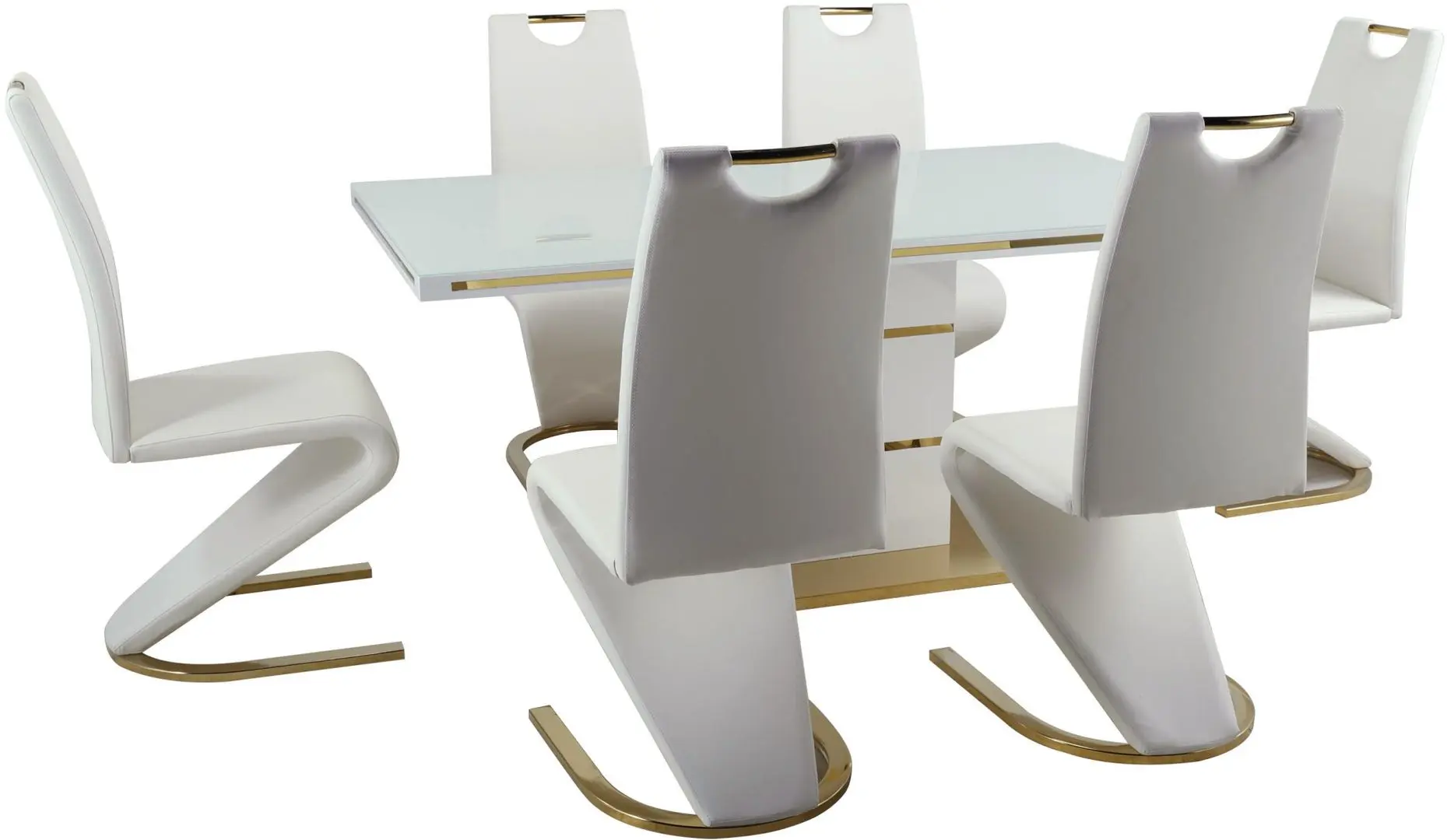 Обеденный набор Marcel Prod DA1128GDA2626G 1+6 (White/Gold)