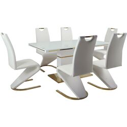 Обеденный набор Marcel Prod DA1128GDA2626G 1+6 (White/Gold) Thumb