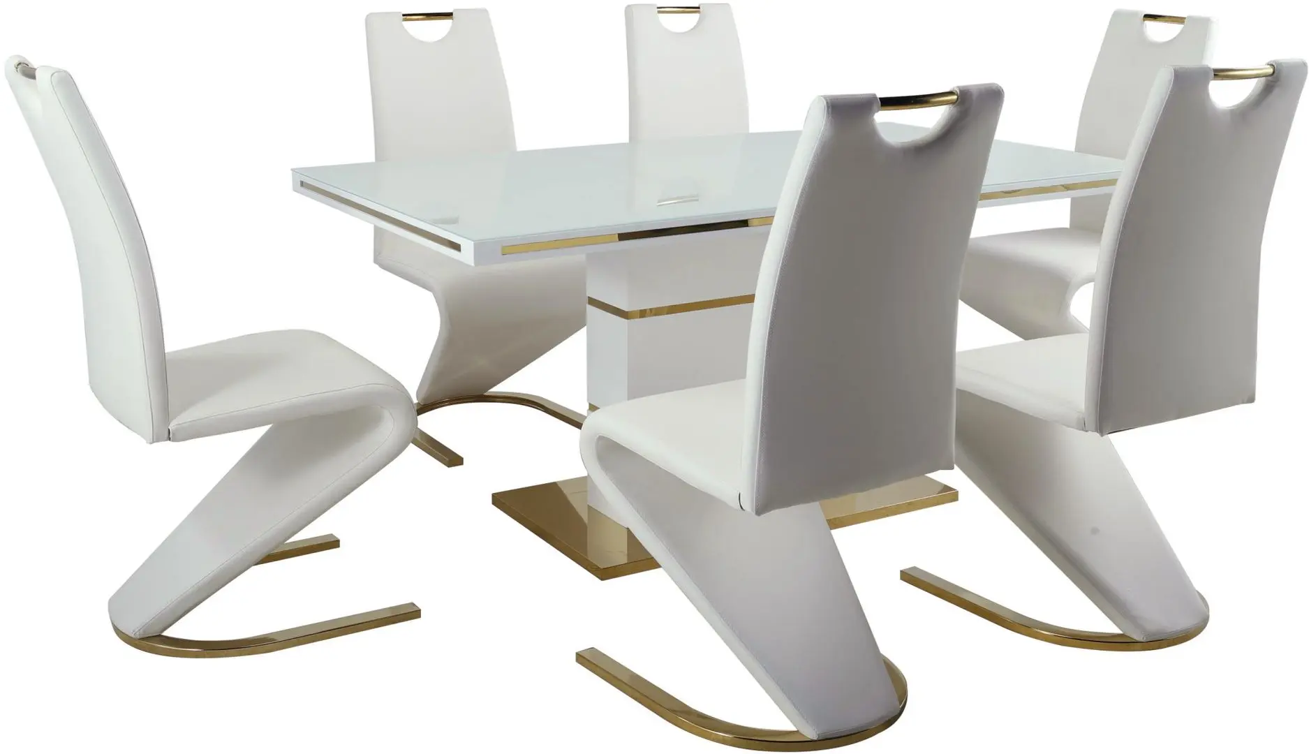 Обеденный набор Marcel Prod DA1128GDA2626G 1+6 (White/Gold)