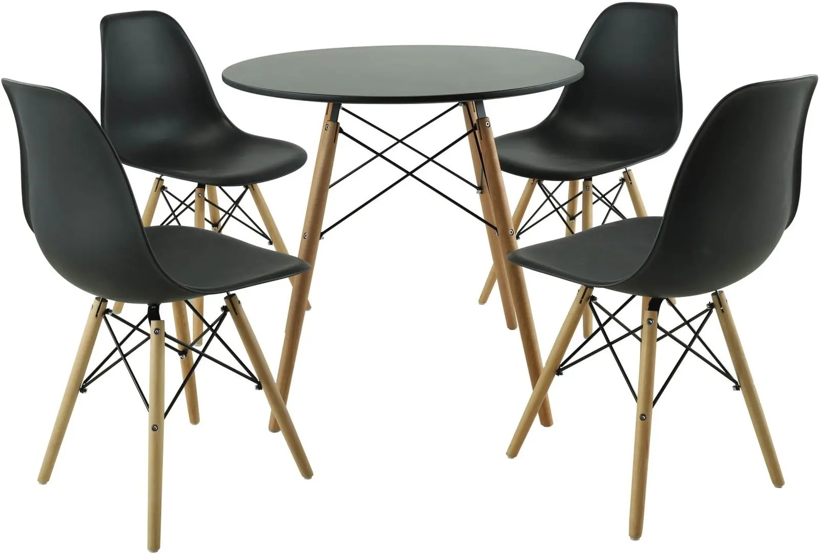 Set de sufragerie Marcel Prod DA151BKDA232BK 1+4 (Black/Natural)