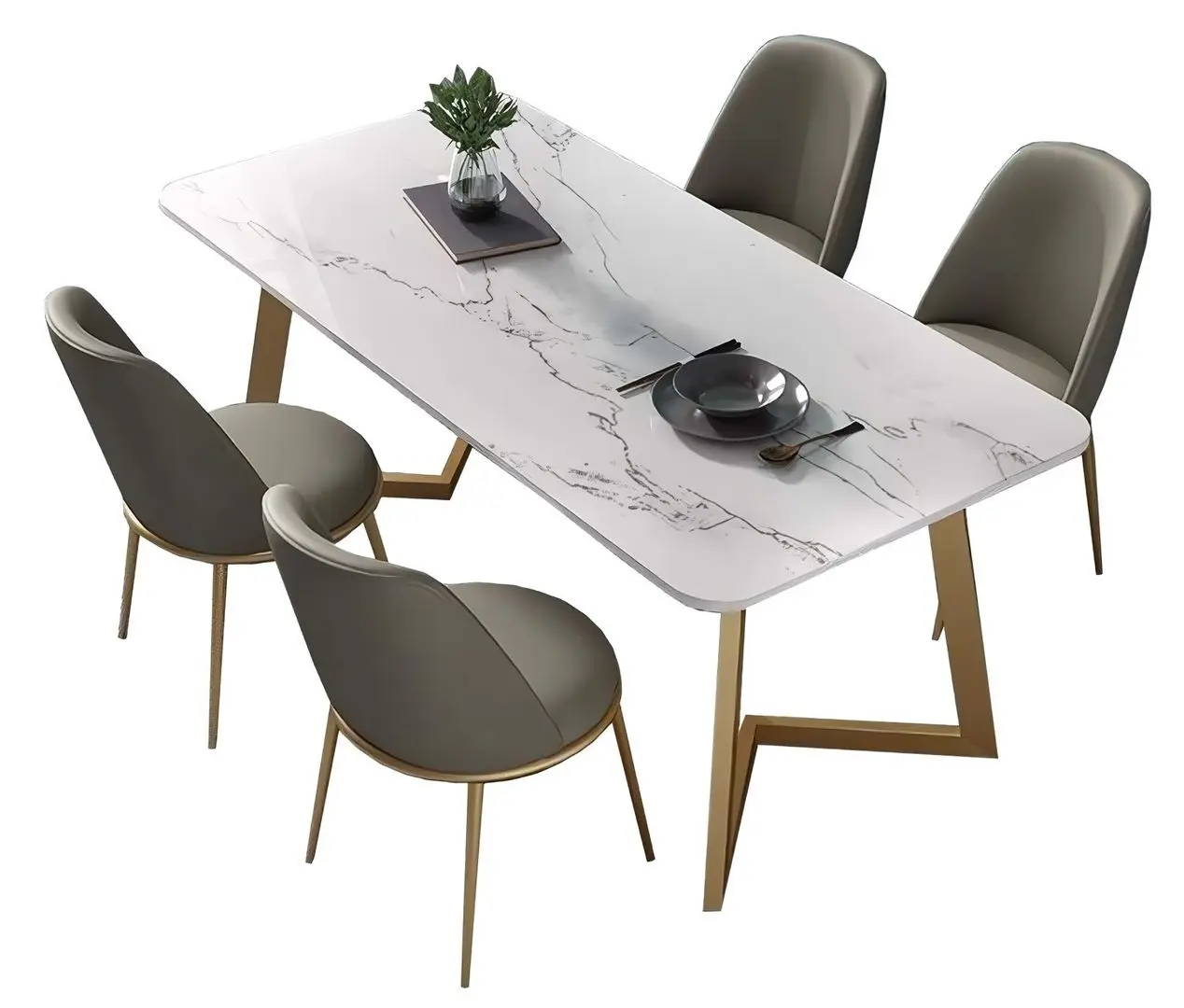 Обеденный набор Marcel Prod HA07 1+4 (Gray/Brown)