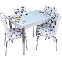 Обеденный набор Marcel Prod Nr52 K CICEK 110/170cm 1+4 (White/Brown) Thumb