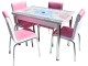 Set de sufragerie Marcel Prod NR57 Pembe Mavi Cicek 1+4 (Pink/White/Silver)