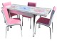 Set de sufragerie Marcel Prod NR57 Pembe Mavi Cicek 1+4 (Pink/White/Silver)