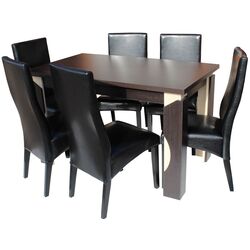 Обеденный набор Marcel Prod SM138RH6012NEGRU 1+6 (Black/Wenge/Birch) Thumb