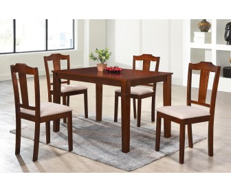 Set masa scaune Marcel Prod DINING10 1+4 (Walnut/Beige)