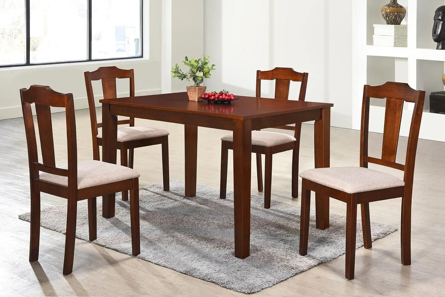 Set masa scaune Marcel Prod DINING10 1+4 (Walnut/Beige)
