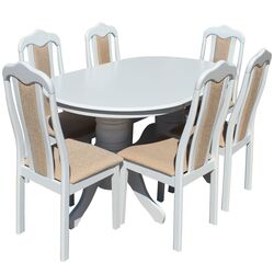Set masa scaune Marcel Prod DINING7 1+6 (White/Beige)