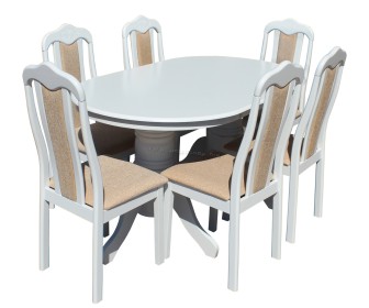 Set masa scaune Marcel Prod DINING7 1+6 (White/Beige)