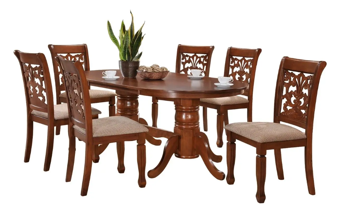 Set masa scaune Marcel Prod 7039 1+6 (Walnut)