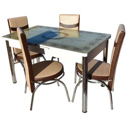 Обеденный набор Marcel Prod TIP 2-0040 1+4 (White/Light Brown/Brown) Thumb