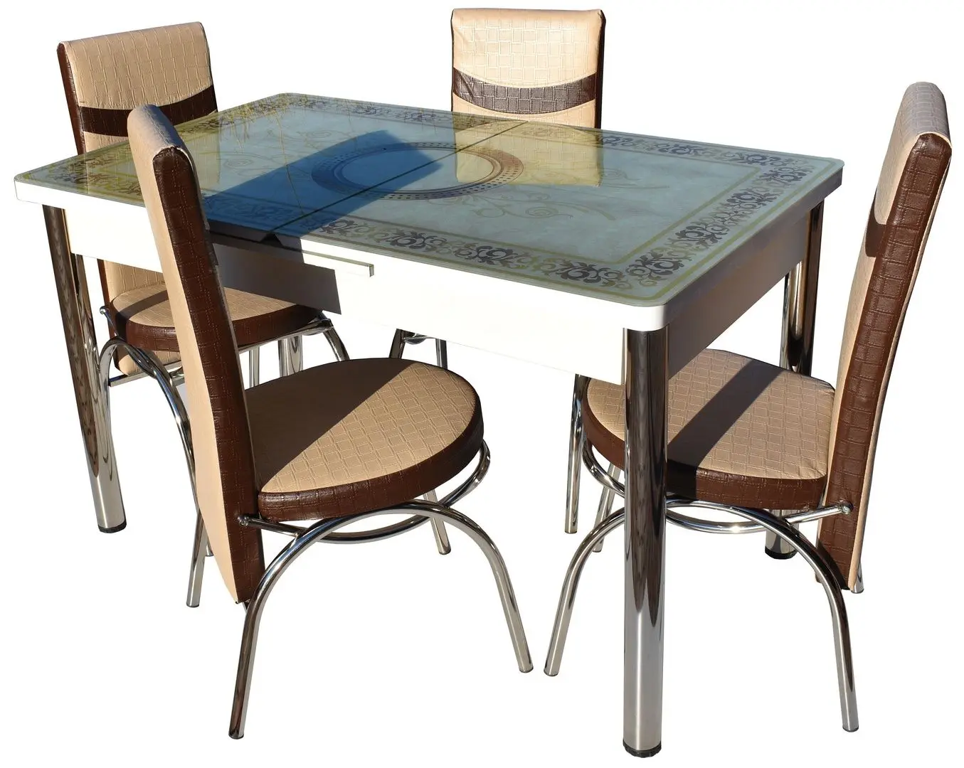 Обеденный набор Marcel Prod TIP 2-0040 1+4 (White/Light Brown/Brown)