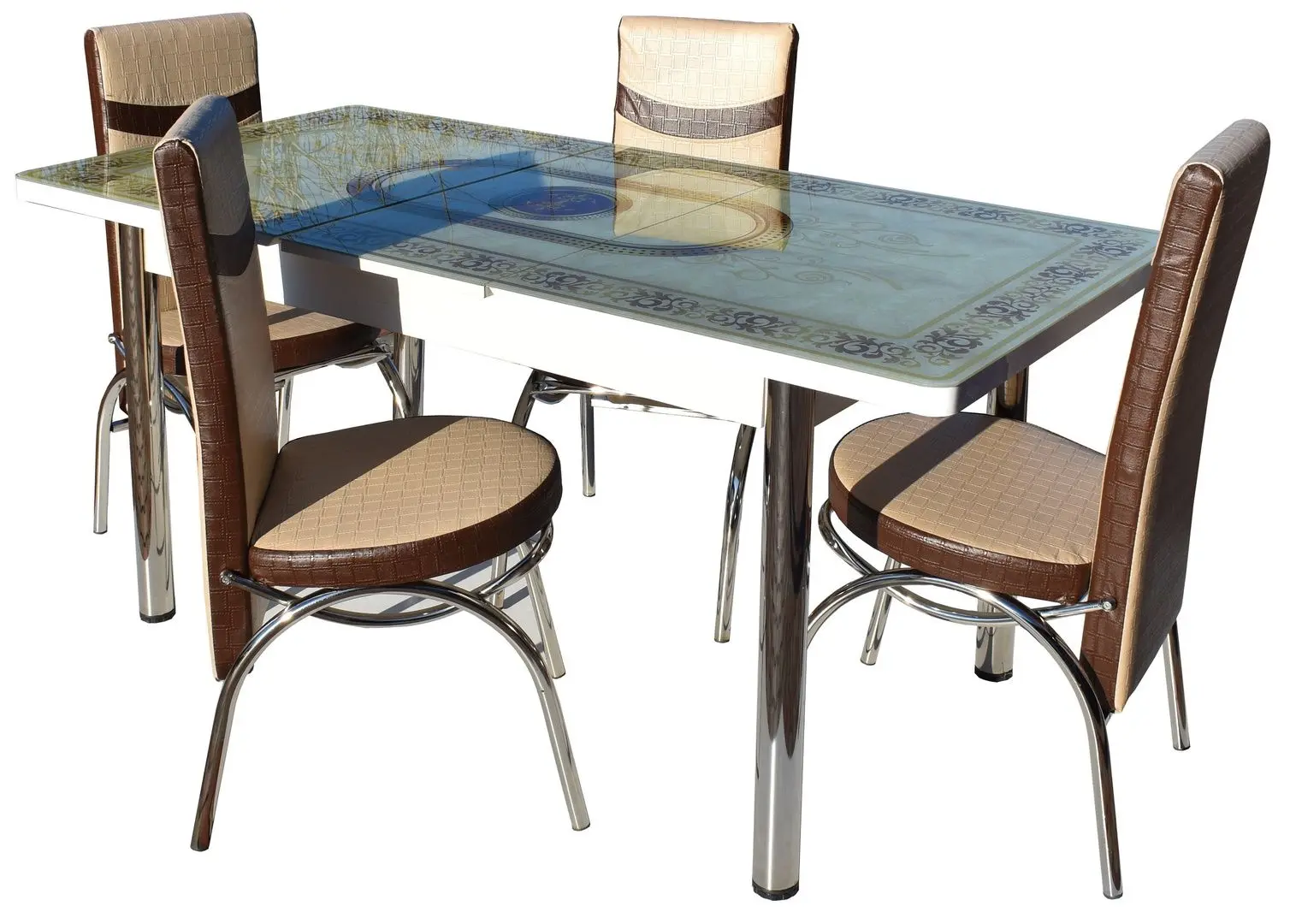 Обеденный набор Marcel Prod TIP 2-0040 1+4 (White/Light Brown/Brown)