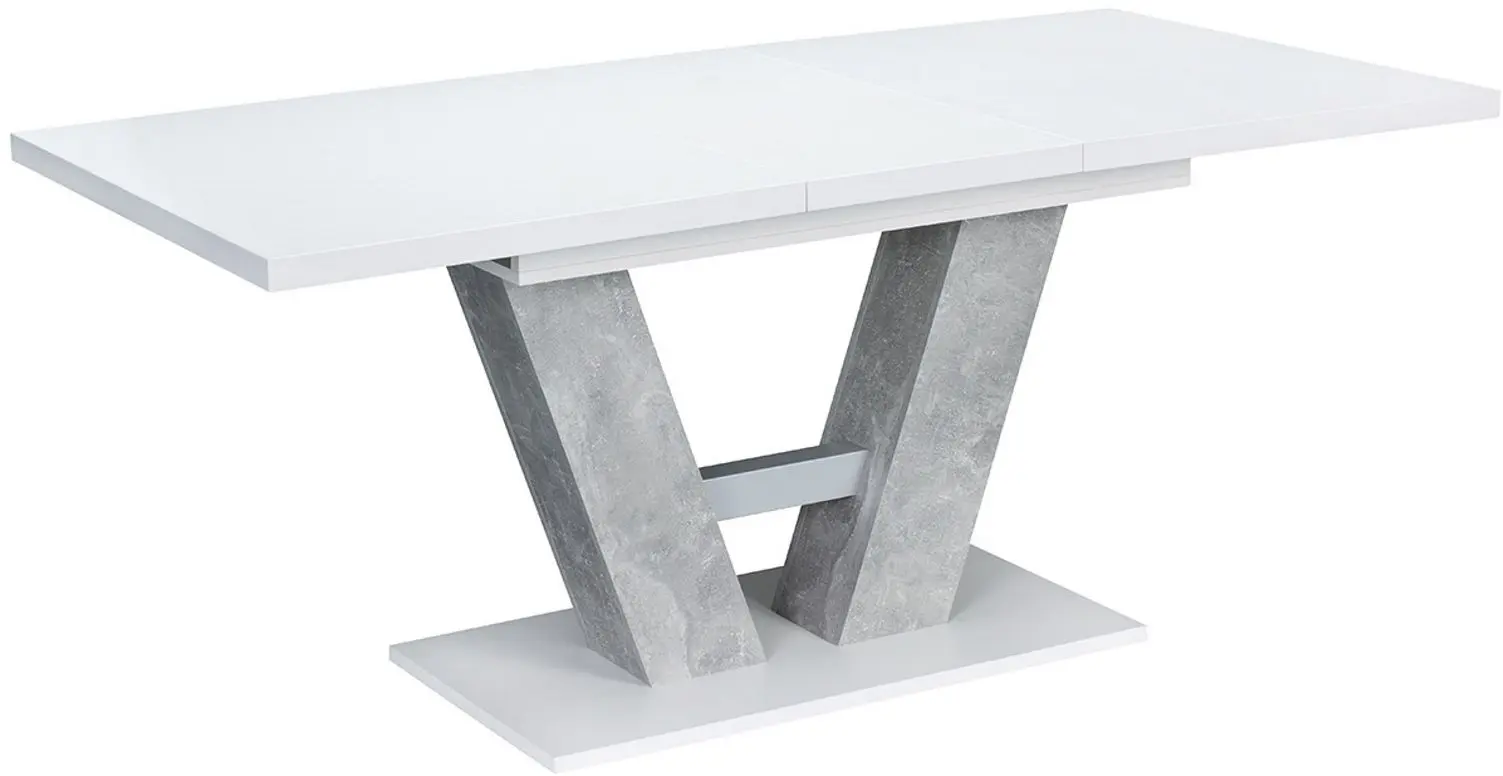 Set de sufragerie Mirjan24 Concrete/Alvaro + 4x Betty/Fiore (White/Concrete) - 6