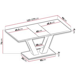 Set de sufragerie Mirjan24 Concrete/Alvaro + 4x Betty/Fiore (White/Concrete) Thumb