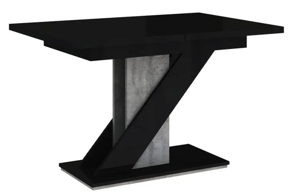 Set de sufragerie Mirjan24 Eksuper/Meva Black Gloss/Stone + Signal Chic Matt Velvet Black/Gray - 4