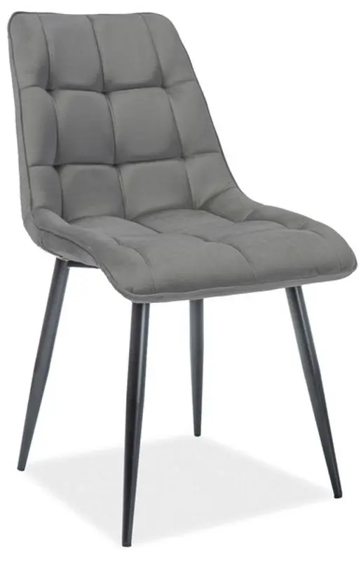 Set de sufragerie Mirjan24 Eksuper/Meva Black Gloss/Stone + Signal Chic Matt Velvet Black/Gray - 2