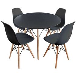 Set de sufragerie Mirjan24 Larry/Fiorino + 4x Betty/Fiore (Black)