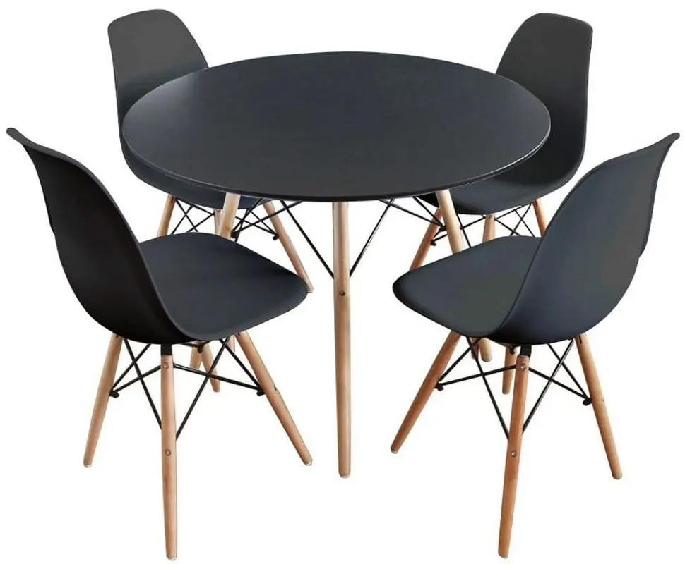 Set de sufragerie Mirjan24 Larry/Fiorino + 4x Betty/Fiore (Black)