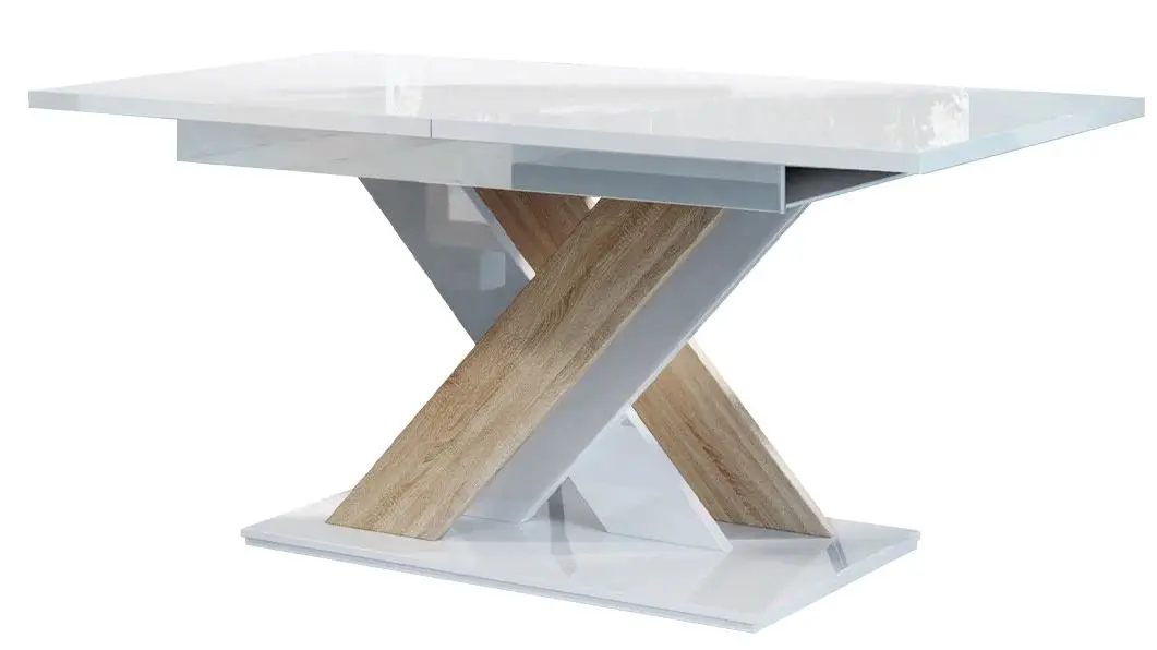 Set de sufragerie Mirjan24 Lezuma/Bronx White Gloss/Sonoma Oak + Signal Fox Beige/Oak - 2