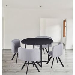 Обеденный набор Mobhaus Bevis New 1+4 (Black/Light Grey)