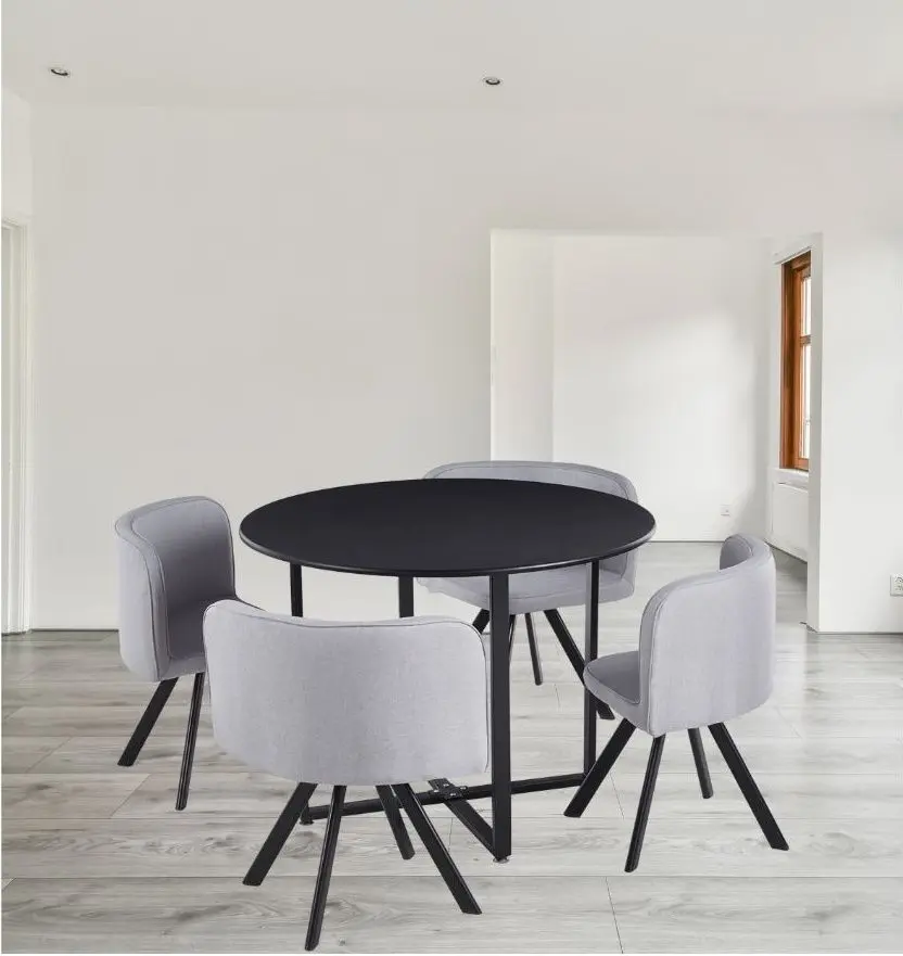 Set masa scaune Mobhaus Bevis New 1+4 (Black/Light Grey)