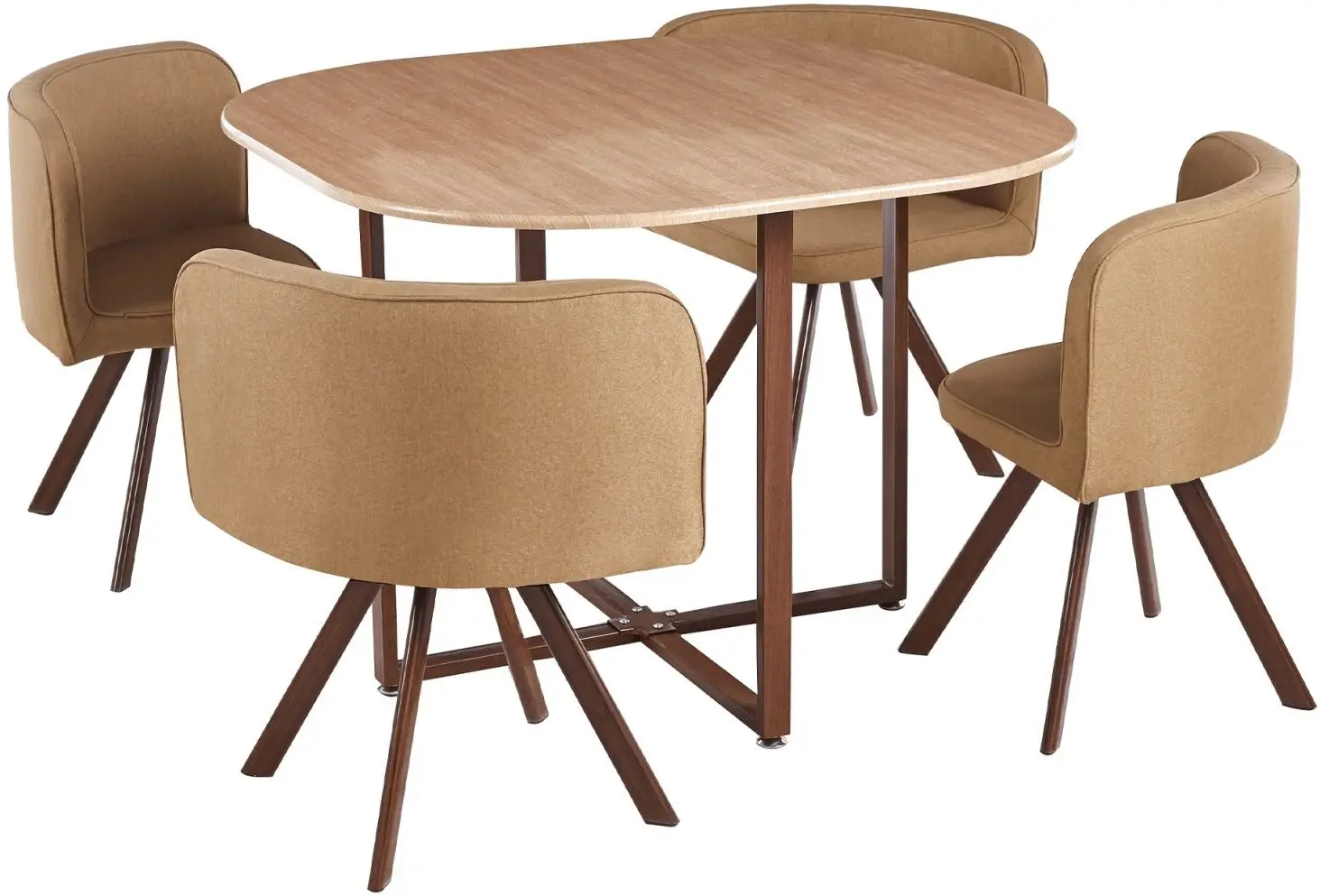 Set masa scaune Mobhaus Bevis New 1+4 (Light Brown/Natural)