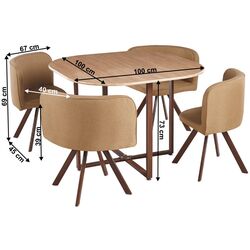 Set masa scaune Mobhaus Bevis New 1+4 (Light Brown/Natural) Thumb